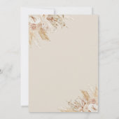 Pampas Grass Boho Teddy Bear Baby shower Kaart (Achterkant)