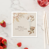 Pampas Grass Boho Teddy Bear Baby shower Napkins Servet (Insitu)