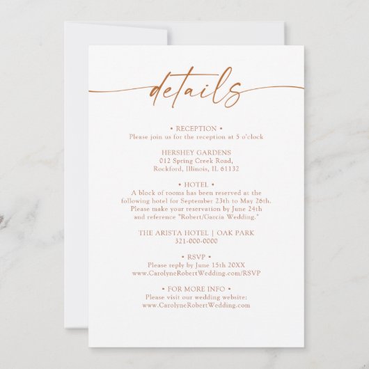 Pampas grass boho terracotta all in one Weddenscha Kaart (Achterkant)