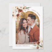 Pampas Grass Boho Terracotta Arch Foto Weddenschap Kaart (Achterkant)