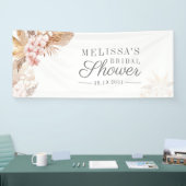 Pampas Grass Boho Terracotta Floral Vrijgezellenfe Spandoek (Beurs)
