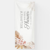 Pampas Grass Boho Terracotta Floral Vrijgezellenfe Spandoek (Verticaal)