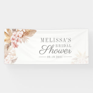 Pampas Grass Boho Terracotta Floral Vrijgezellenfe Spandoek
