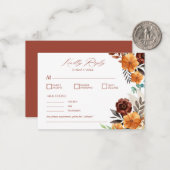 Pampas Grass Boho Terracotta Herfst Rustieke RSVP Notitiekaartje (Voorkant / Achterkant in situ)