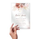 Pampas Grass Boho Terracotta Vrijgezellenfeest Acryl Uitnodigingen