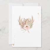 Pampas Grass Boho Tropical Rustic Girl Baby shower Kaart (Achterkant)