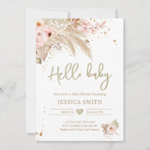 Pampas Grass Boho Tropical Rustic Girl Baby shower