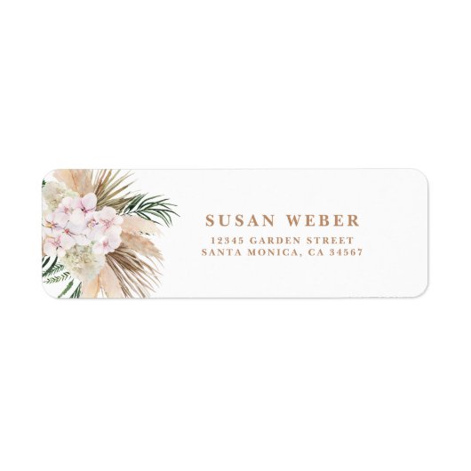 Pampas Grass boho uitnodiging Etiket (Voorkant)