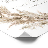 Pampas Grass Boho Vrijgezellenfeest Welkom Poster (Hoek)