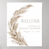 Pampas Grass Boho Vrijgezellenfeest Welkom Poster (Voorkant)