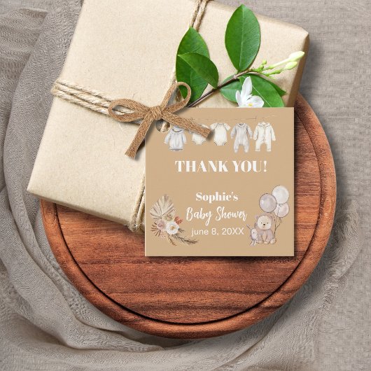 Pampas Grass Boho We kunnen nauwelijks wachten Bab Bedankjes Labels