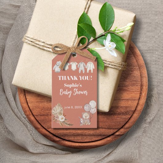 Pampas Grass Boho We kunnen nauwelijks wachten Bab Cadeaulabel