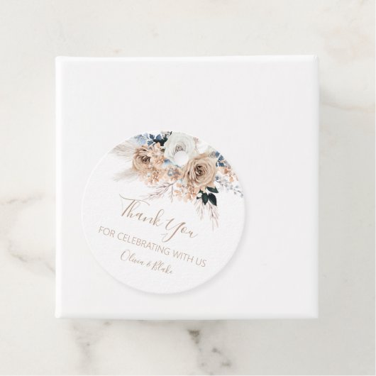 Pampas Grass Boho Wedding Bedankjes Labels (In situ)