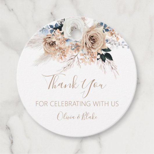 Pampas Grass Boho Wedding Bedankjes Labels (Voorkant)