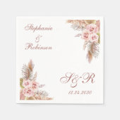 Pampas Grass Boho Wedding Cocktail Paper Servet (Voorkant)