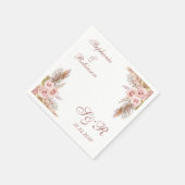 Pampas Grass Boho Wedding Cocktail Paper Servet (Hoek)
