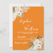 Pampas Grass Boho Wedding Invitation, Editable Kaart (Voorkant)