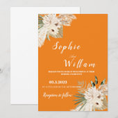 Pampas Grass Boho Wedding Invitation, Editable Kaart (Voorkant / Achterkant)
