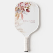 Pampas Grass Boho Wedding Party Aangepast Pickleball Paddle (Achterkant)