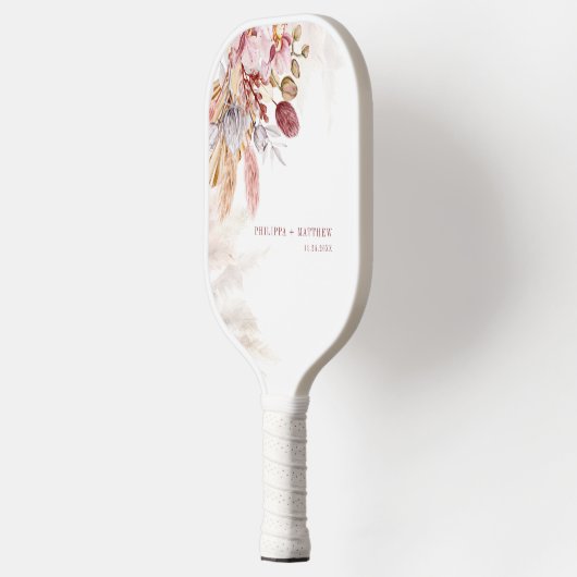 Pampas Grass Boho Wedding Party Aangepast Pickleball Paddle (Links)