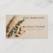 Pampas Grass Boho Wedding Planner Business Card Visitekaartje (Voorkant)
