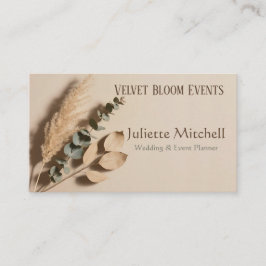 Pampas Grass Boho Wedding Planner Business Card Visitekaartje