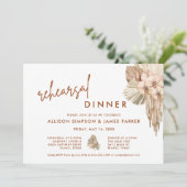 Pampas Grass Boho Wedding Rehearsal Dinner Kaart (Staand voorkant)