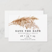 Pampas grass Boho Wedding Save the Date Card Kaart (Voorkant / Achterkant)