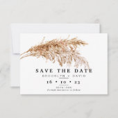 Pampas grass Boho Wedding Save the Date Card Kaart (Voorkant)