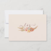 Pampas Grass Boho White Floral Tropical Palm RSVP (Achterkant)