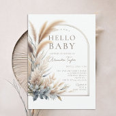 Pampas Grass Botanical Boho Neutral Baby shower Kaart