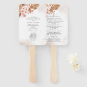 Pampas Grass Botanical Pink Floral Wedding Program Handwaaier (Voorkant en achterkant)