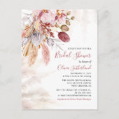 Pampas Grass Botanical Script Vrijgezellenfeest Uitnodiging Briefkaart (Voorkant)