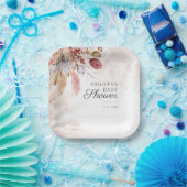 Pampas Grass Botanical Terracotta Baby shower Papieren Bordje (Feest)