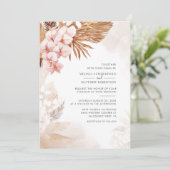 Pampas Grass Botanical Terracotta Pink Floral Kaart (Staand voorkant)