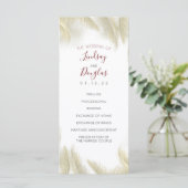 Pampas Grass Bourgogne Red Wedding Programma's (Staand voorkant)