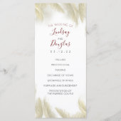 Pampas Grass Bourgogne Red Wedding Programma's (Voorkant)