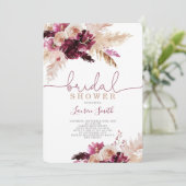 Pampas Grass Bourgogne vrijgezellenfeest Kaart (Staand voorkant)