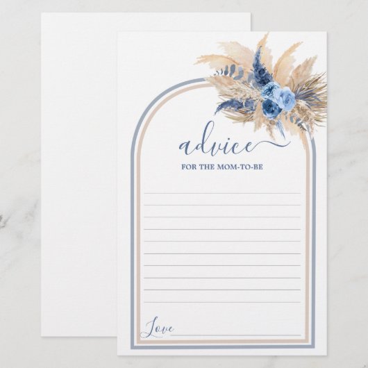 Pampas Grass Boy Advice for ma to be card (Voorkant / Achterkant)