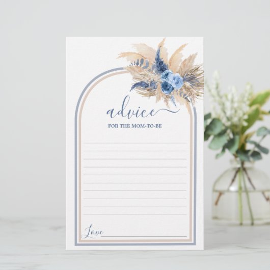 Pampas Grass Boy Advice for ma to be card (Staand voorkant)