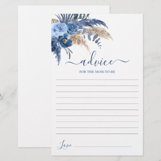 Pampas Grass Boy Advice for the Mama To be card (Voorkant / Achterkant)