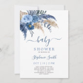 Pampas Grass Boy Baby shower Boy Uitnodiging (Voorkant)