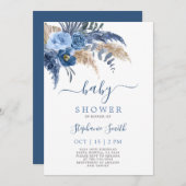 Pampas Grass Boy Baby shower Boy Uitnodiging (Voorkant / Achterkant)