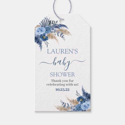 Pampas Grass Boy baby shower cadeau labels Cadeaulabel (Voorkant)