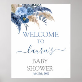 Pampas Grass Boy Baby shower Welkomstteken Poster