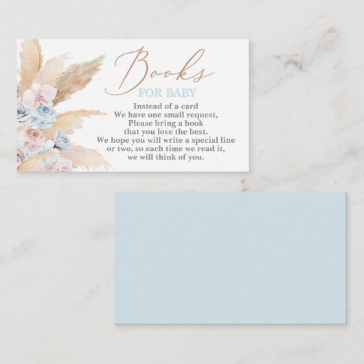 Pampas Grass Boy Boeken voor Baby Enclosure Kaart (Voorkant / Achterkant)