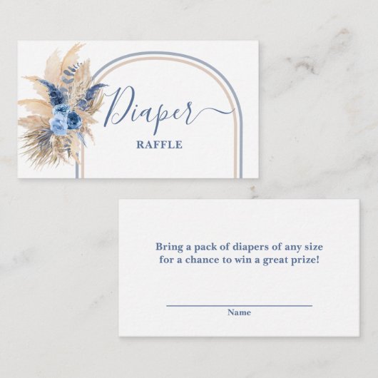 Pampas Grass Boy Luier Raffle Kaart (Voorkant / Achterkant)