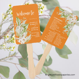 Pampas Grass Bright Terracotta Trouwprogramma Handwaaier