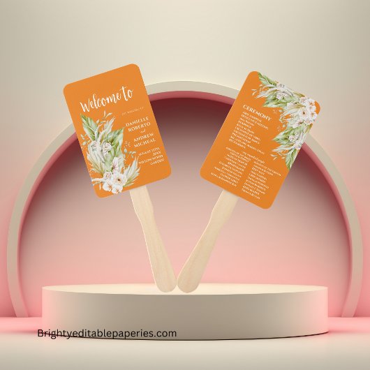 Pampas Grass Bright Terracotta Trouwprogramma Handwaaier