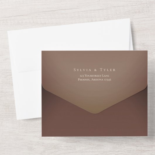 Pampas Grass Brown Wedding All In One Uitnodiging (Achterkant)